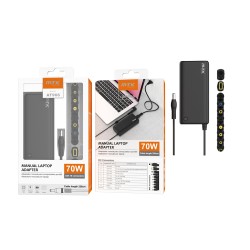 MTK MANUAL LAPTOP ADAPTER AT966 70W WITH 10 CONNECTORS BLACK MTK MANUAL LAPTOP ADAPTER AT966 70W WITH 10 CONNECTORS BLACK